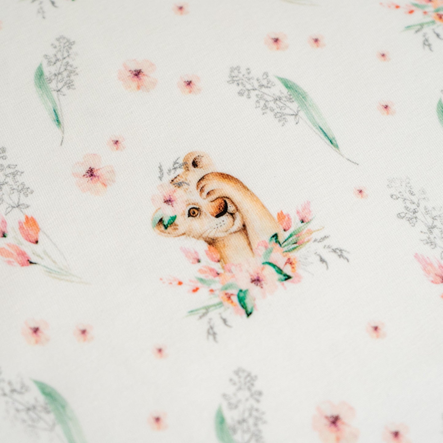 Remnant 70cm - Cotton Jersey - Lions and Flowers