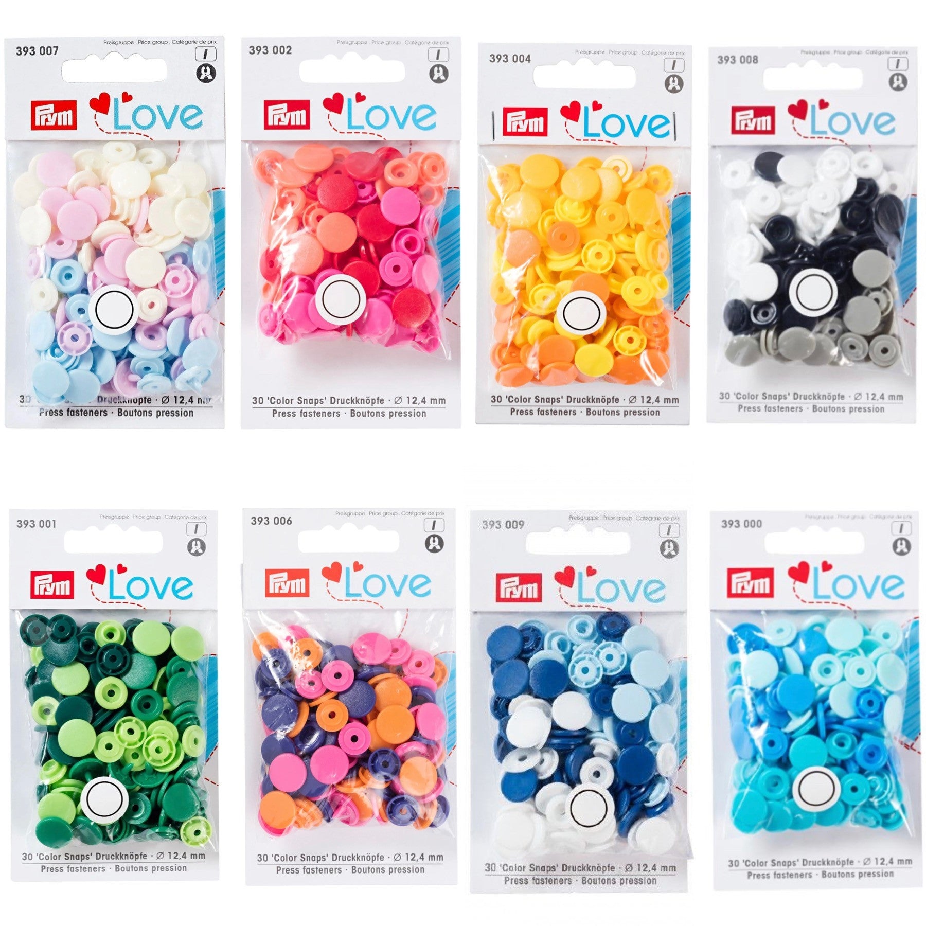 Prym Colour Snaps 12.4mm - Mixed Colours 30 Pack – Lilac and Rose Fabrics