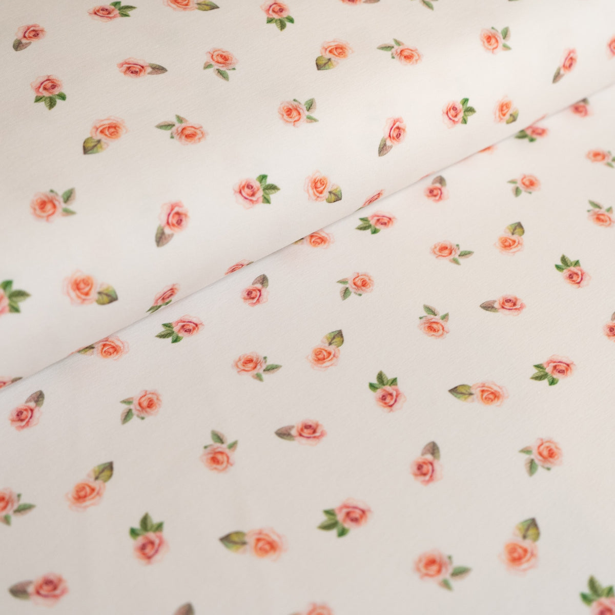 Remnant 26cm Cotton Jersey - Pink Roses