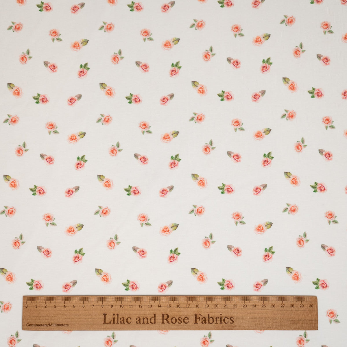 Remnant 26cm Cotton Jersey - Pink Roses
