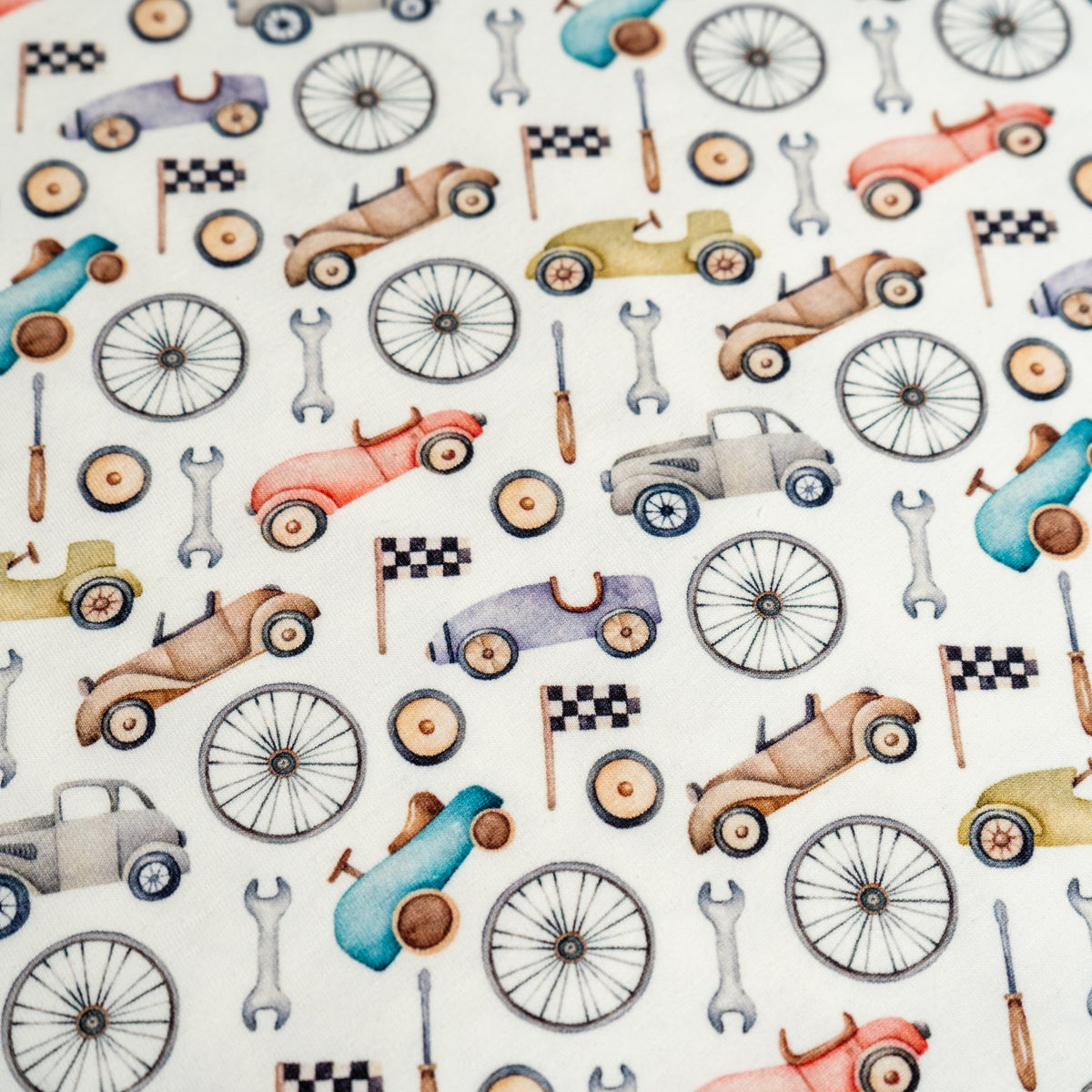 Remnant 50cm - Cotton Jersey - Vintage Cars