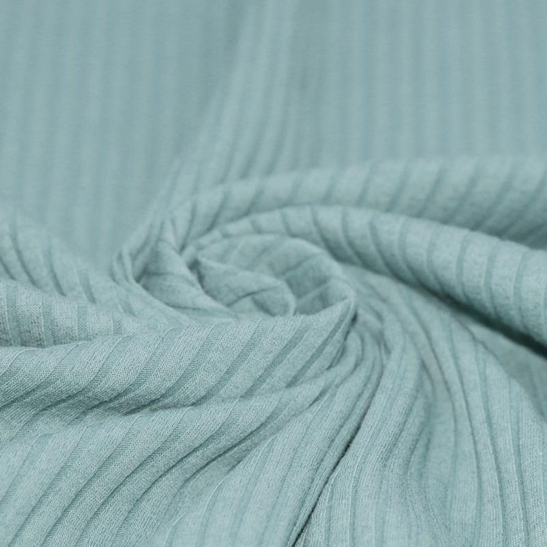 Remnant 54cm - Wide Drop Needle Rib Jersey - Sea Green