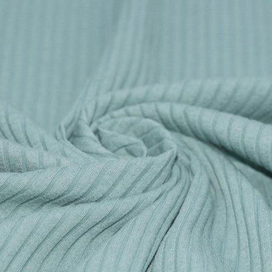 Remnant 54cm - Wide Drop Needle Rib Jersey - Sea Green
