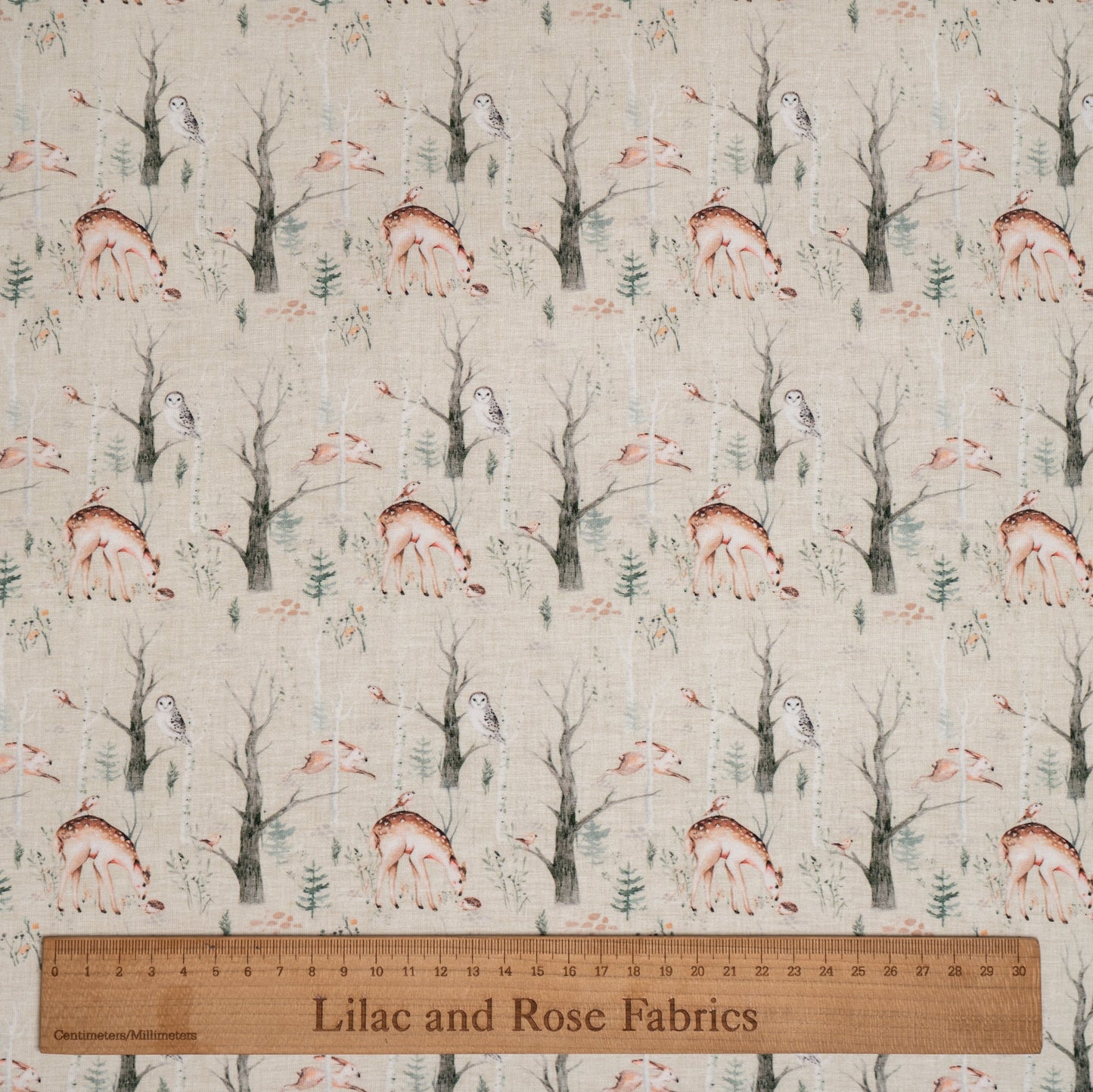 Cotton Jersey - Woodland Animals on Beige